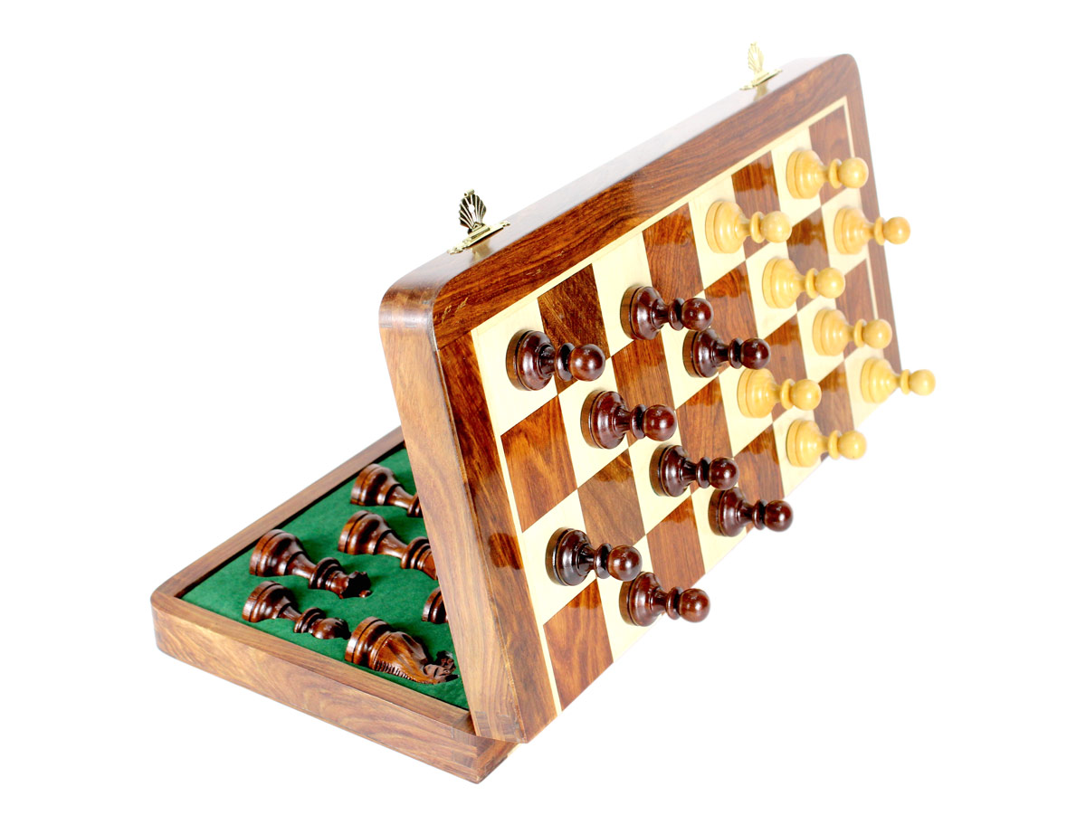 Each Chess piece is fitted with a powerful magnet at the bottom.